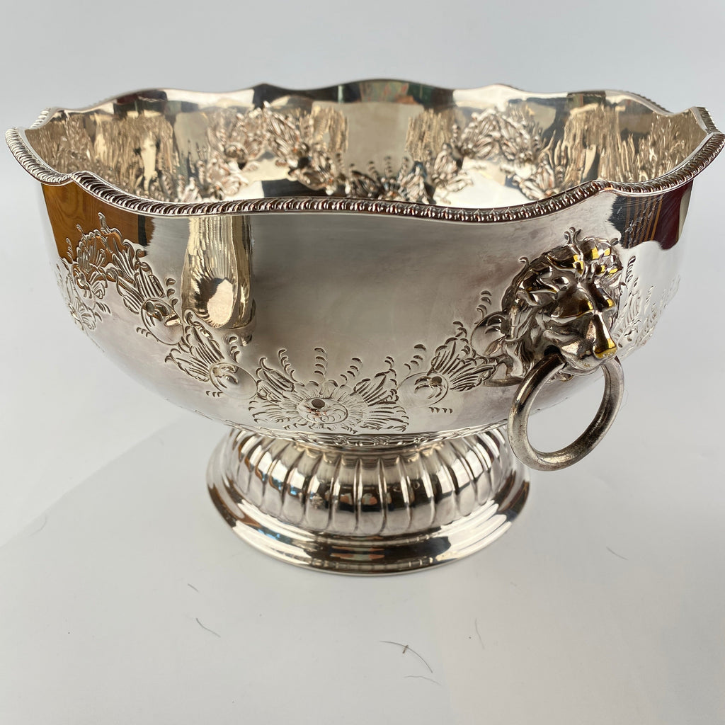 Silver Plated Punch Bowl Set - Early to Mid 20th Century-Antique > Silver Plate-20th Century-Lowfields Barn Antiques