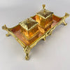 Stunning Art Deco Secessionist Brass Double Inkstand Circa 1920's-Antique Brass-1920 - 1930-Lowfields Barn Antiques