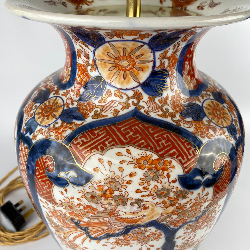 Tall Imari Vase Lamp - Japanese Circa 1890-Antique Decorative-Lowfields Barn Antiques-Lowfields Barn Antiques
