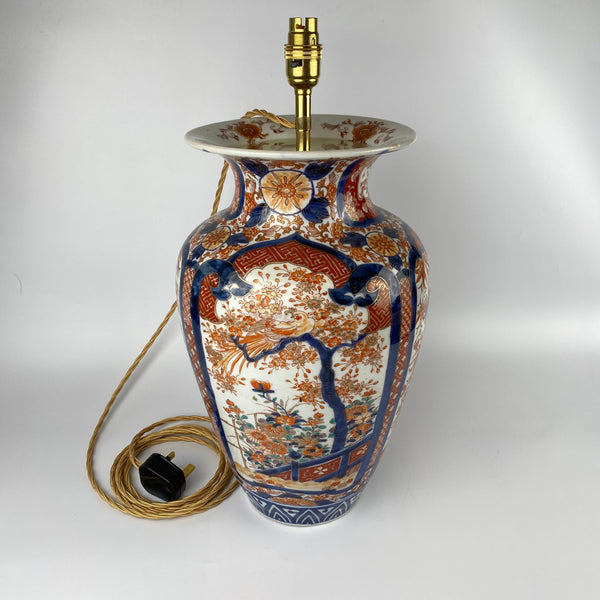 Tall Imari Vase Lamp - Japanese Circa 1890-Antique Decorative-Lowfields Barn Antiques-Lowfields Barn Antiques