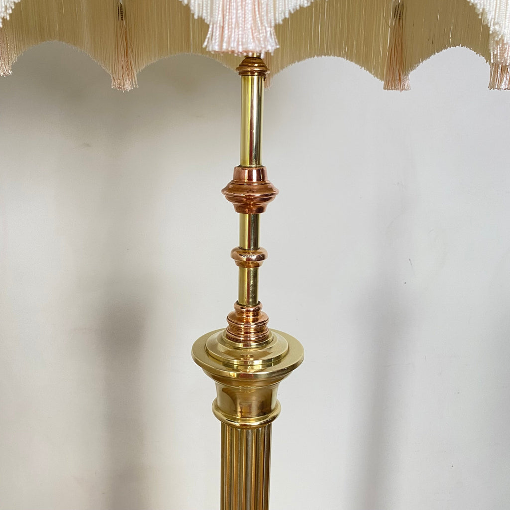 Telescopic Brass Standard Floor Lamp 20th Century-Antique Lighting > Standard Lamps-20th Century-Lowfields Barn Antiques