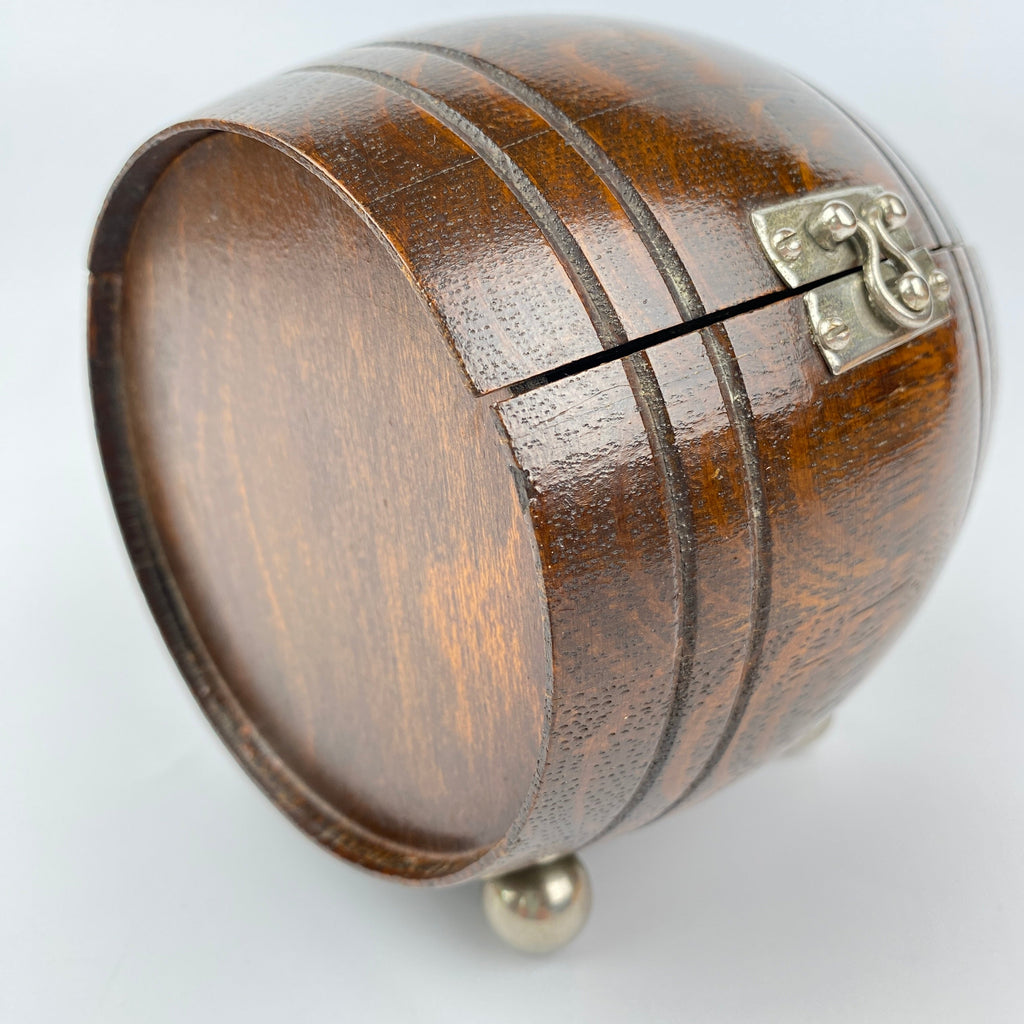 Tobacciana Collectable - Oak Cigarette Barrel By Teofani & Co. Circa 1928 - 1929-Antique Jewellery Box-Art Deco-Lowfields Barn Antiques