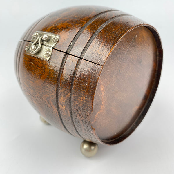 Tobacciana Collectable - Oak Cigarette Barrel By Teofani & Co. Circa 1928 - 1929-Antique Jewellery Box-Art Deco-Lowfields Barn Antiques