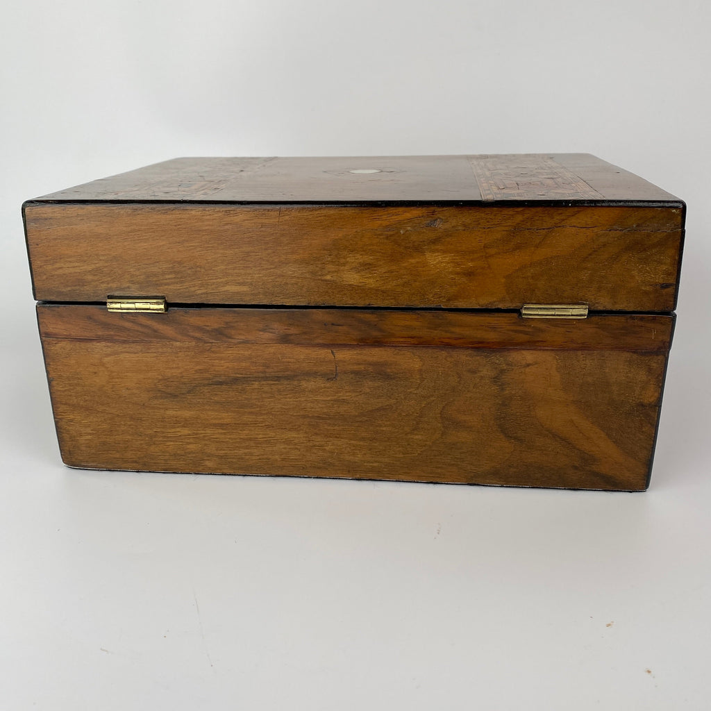 Tunbridge Ware Jewellery Box with Key Circa 1880 - 1900 Late Victorian-Antique Jewellery Box-19th Century Victorian-Lowfields Barn Antiques