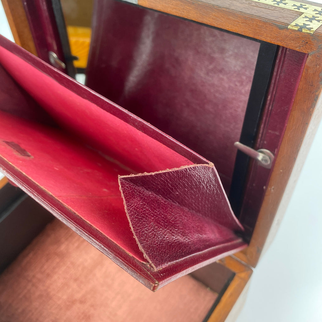 Victorian Brass Inlaid Mahogany Jewellery Box Circa 1860-1890-Antique Jewellery Box-Victorian-Lowfields Barn Antiques