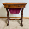 Victorian Burr Walnut Sewing Table Circa 1860-Antique Furniture > Sewing Table-19th Century Victorian-Lowfields Barn Antiques