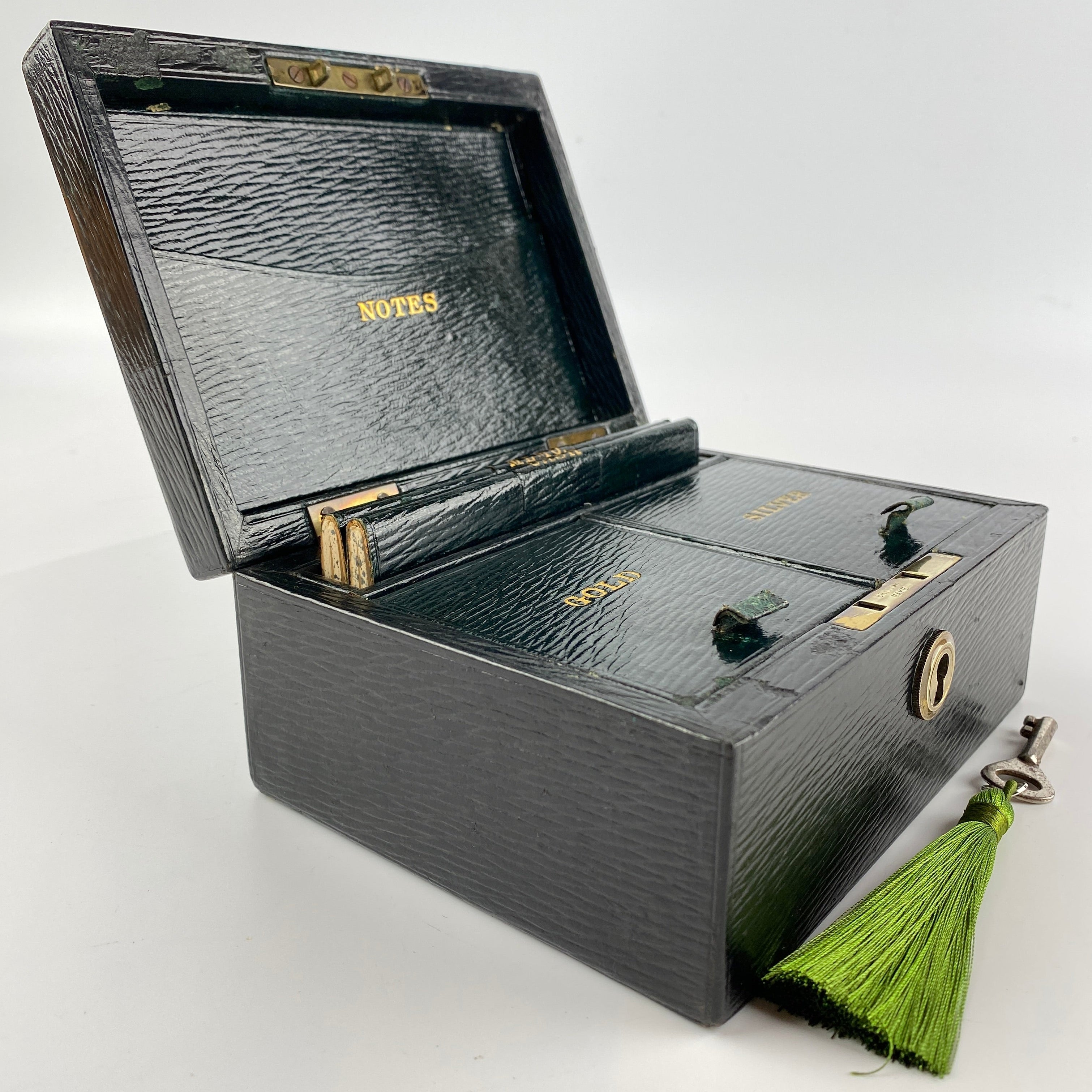 Victorian Gold and Silver Cash Bullion Box With Original Key Circa 188 ...