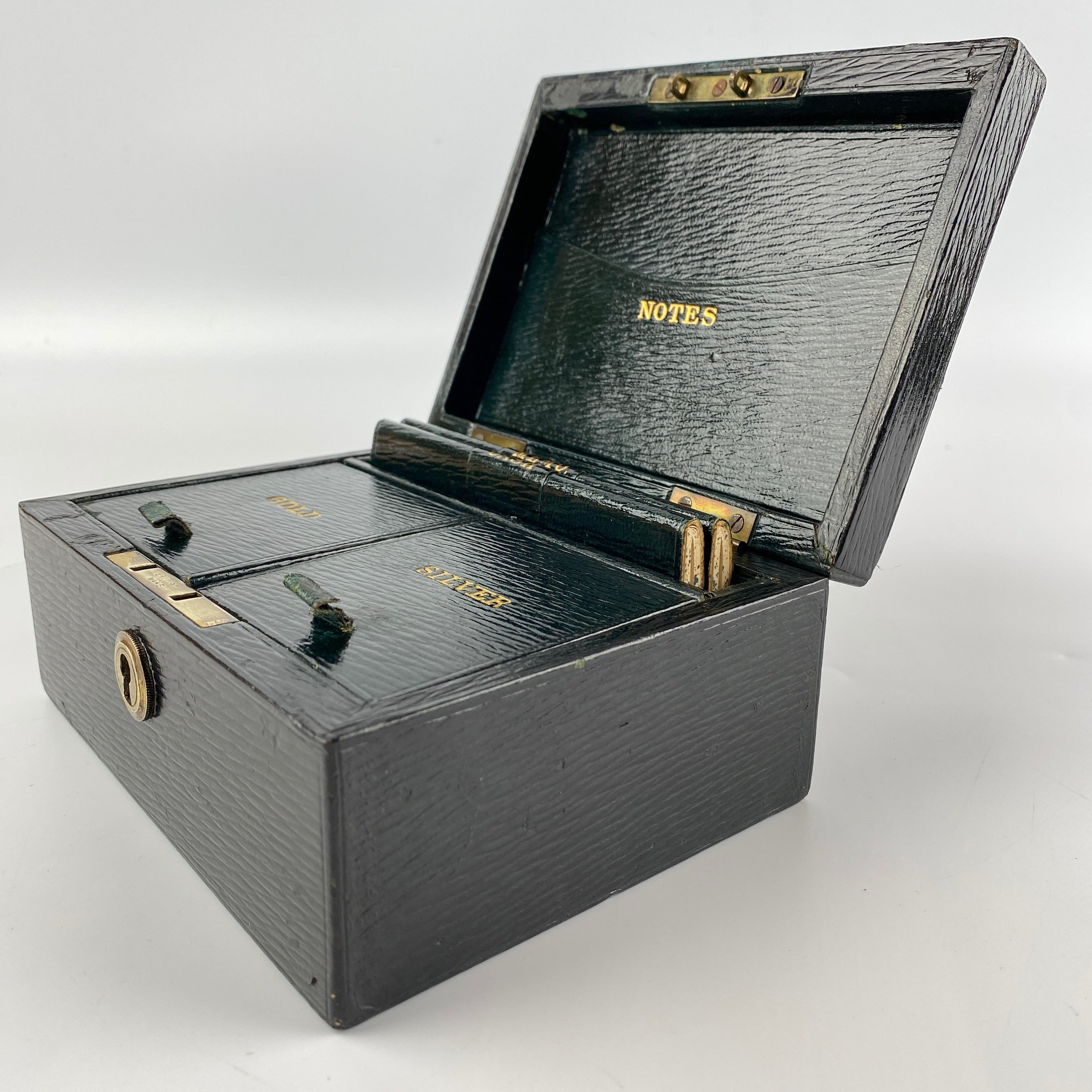 Victorian Gold and Silver Cash Bullion Box With Original Key Circa 188 ...