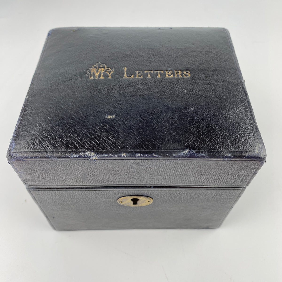 Victorian Leather Correspondence Box with 30+ Letters and Misc