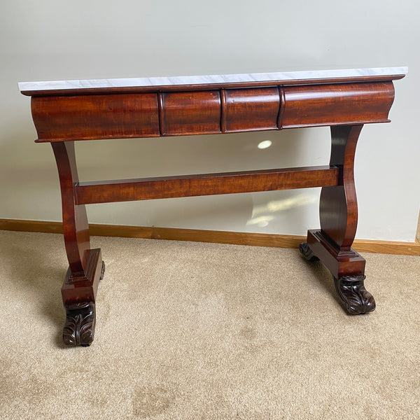 Victorian Marble Top Mahogany Console Table Circa 1840-1860-Antique Furniture > Table-19th Century Victorian-Lowfields Barn Antiques