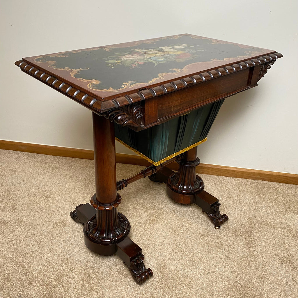 William IV Rosewood Work Table 1800-1837-Antique Furniture > Sewing Table-Georgian-Lowfields Barn Antiques