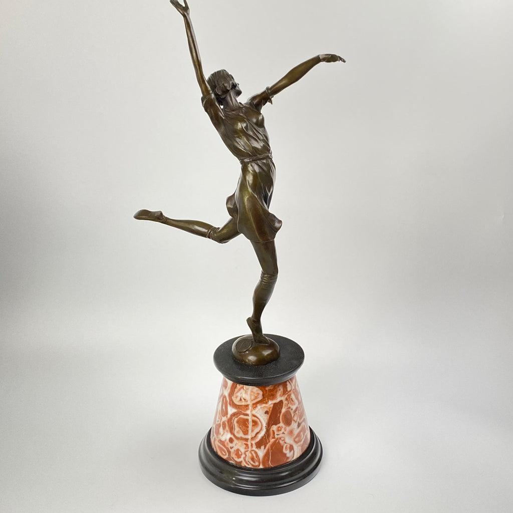 A Large and Delightful Bronze Lady Dancing-Antique Bronze > Dancing Lady-20th Century-Lowfields Barn Antiques