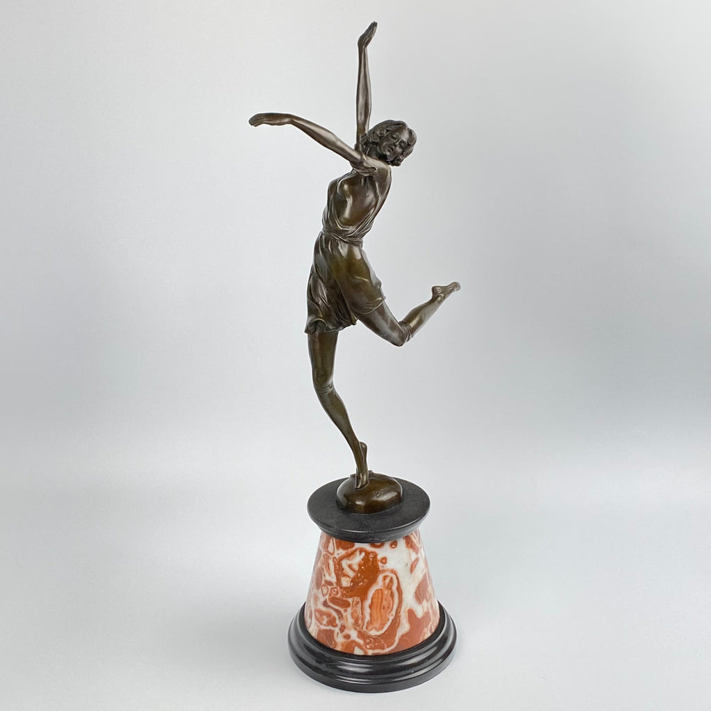 A Large and Delightful Bronze Lady Dancing-Antique Bronze > Dancing Lady-20th Century-Lowfields Barn Antiques