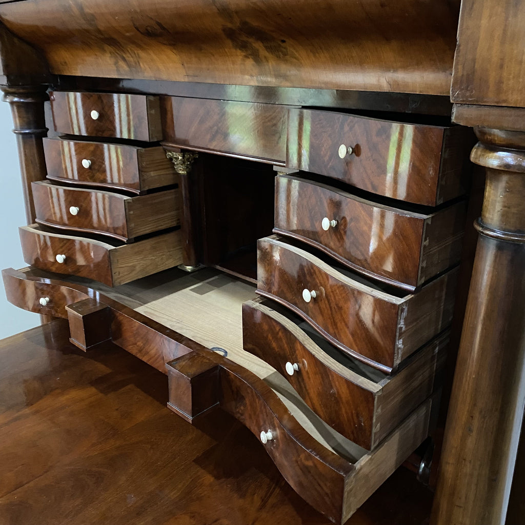 Abattant Biedermeier Secretaire - Drop Leaf Desk Chest of Drawers-Antique Furniture > Desks-Victorian-Lowfields Barn Antiques