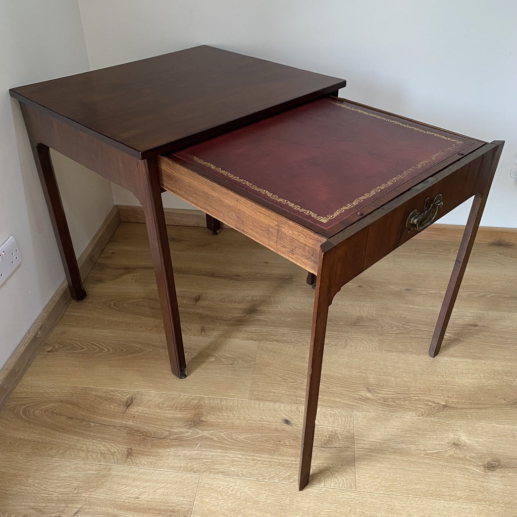 Architects Writing Table with Sliding Red Leather Writing Surface-Antique Furniture > Desks-George III-Lowfields Barn Antiques