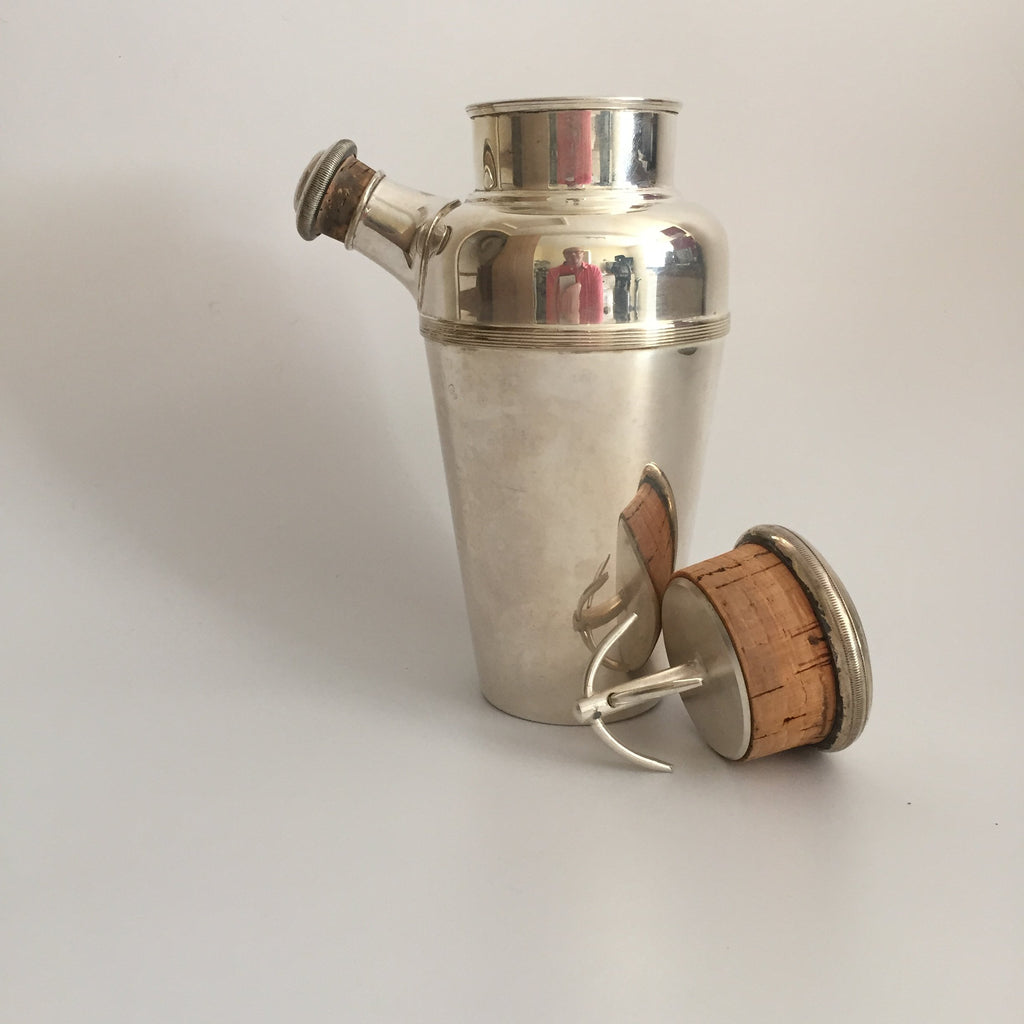 Art Deco Silver Plated Cocktail Shaker with Lemon Juicer-Kitchenalia-20th Century-Lowfields Barn Antiques