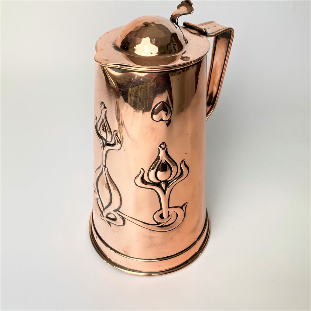 Arts and Crafts Copper Jug - Large-Antique Brass and Copper-Arts and Crafts-Lowfields Barn Antiques