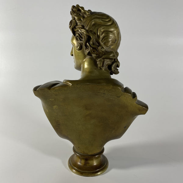 Bronze Bust of Apollo Greek God of the Sun-Decorative Antiques > Bronze Figures-20th Century-Lowfields Barn Antiques