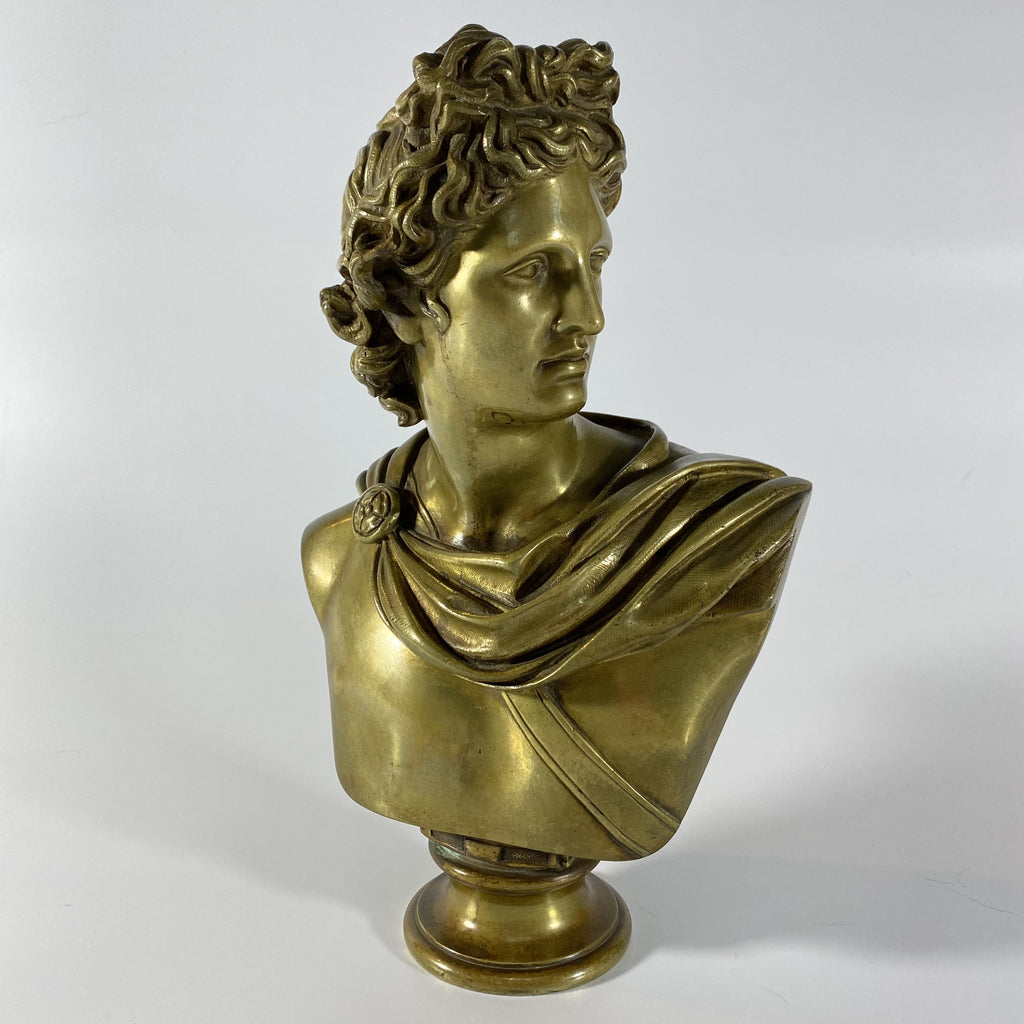 Bronze Bust of Apollo Greek God of the Sun-Decorative Antiques > Bronze Figures-20th Century-Lowfields Barn Antiques