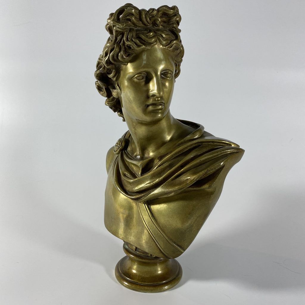 Bronze Bust of Apollo Greek God of the Sun-Decorative Antiques > Bronze Figures-20th Century-Lowfields Barn Antiques