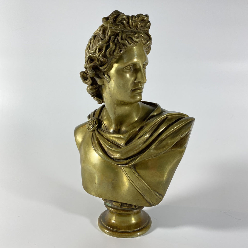 Bronze Bust of Apollo Greek God of the Sun-Decorative Antiques > Bronze Figures-20th Century-Lowfields Barn Antiques