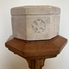 Carved Stone Holy Water or Baptism Font on Oak Stand - Ecclesiastical Antiques-Decorative Antiques > Ecclesiastical Antiques-20th Century-Lowfields Barn Antiques