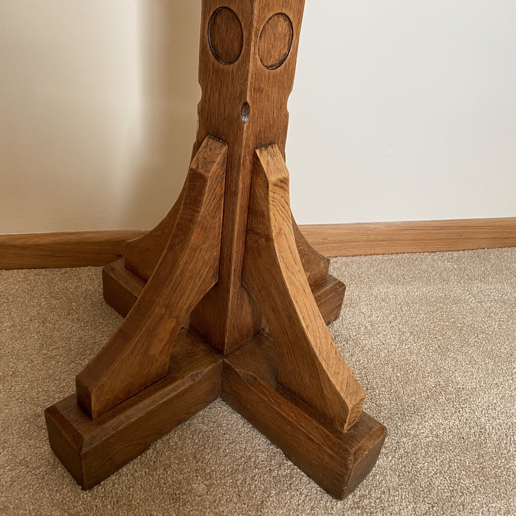 Carved Stone Holy Water or Baptism Font on Oak Stand - Ecclesiastical Antiques-Decorative Antiques > Ecclesiastical Antiques-20th Century-Lowfields Barn Antiques
