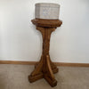 Carved Stone Holy Water or Baptism Font on Oak Stand - Ecclesiastical Antiques-Decorative Antiques > Ecclesiastical Antiques-20th Century-Lowfields Barn Antiques