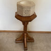 Carved Stone Holy Water or Baptism Font on Oak Stand - Ecclesiastical Antiques-Decorative Antiques > Ecclesiastical Antiques-20th Century-Lowfields Barn Antiques