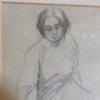 Dame Laura Knight Original Pencil Drawing - Baltimore Seated Maiden-Art > Pencil Drawing-Dame Laura Knight-Lowfields Barn Antiques