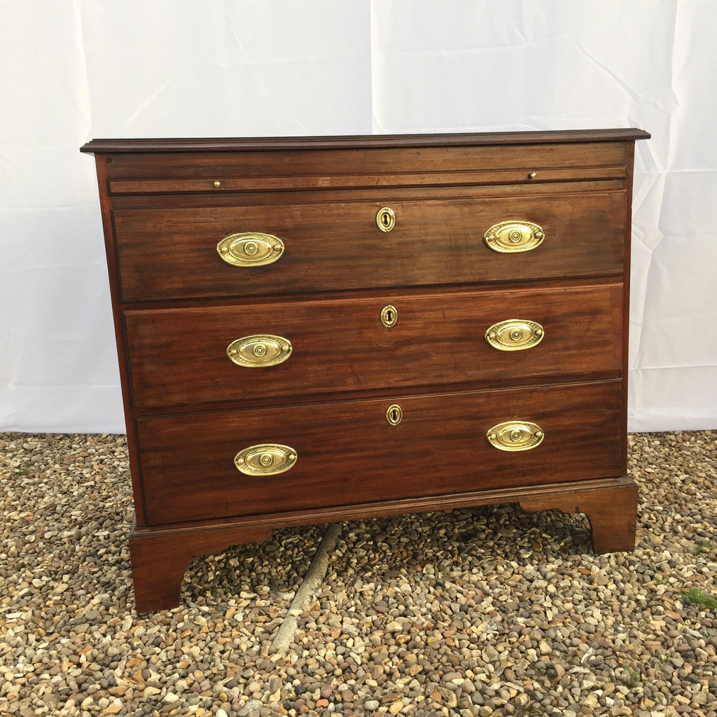 Early 19th Century George III Mahogany Bachelor’s Chest of Drawer-Antique Furniture > Chests-Georgian-Lowfields Barn Antiques