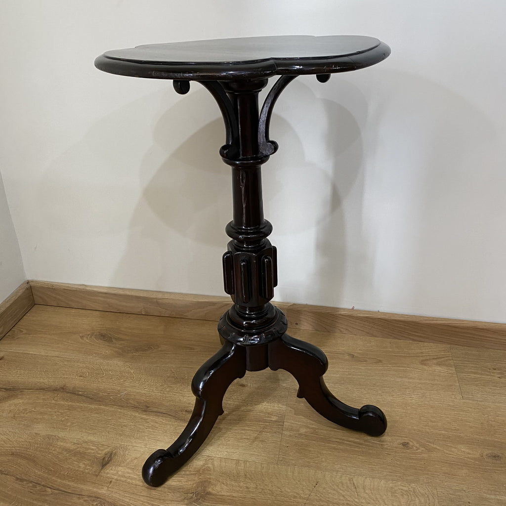 Ebonised Clover Leaf Occasional Table - Victorian Aesthetic Period-Antique Furniture > Occasional Tables-Aesthetic Period-Lowfields Barn Antiques