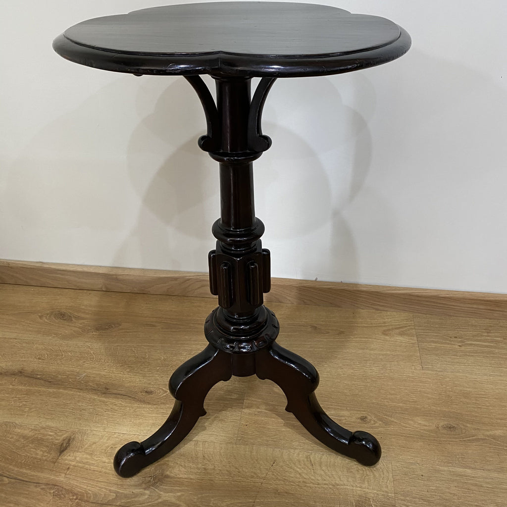 Ebonised Clover Leaf Occasional Table - Victorian Aesthetic Period-Antique Furniture > Occasional Tables-Aesthetic Period-Lowfields Barn Antiques