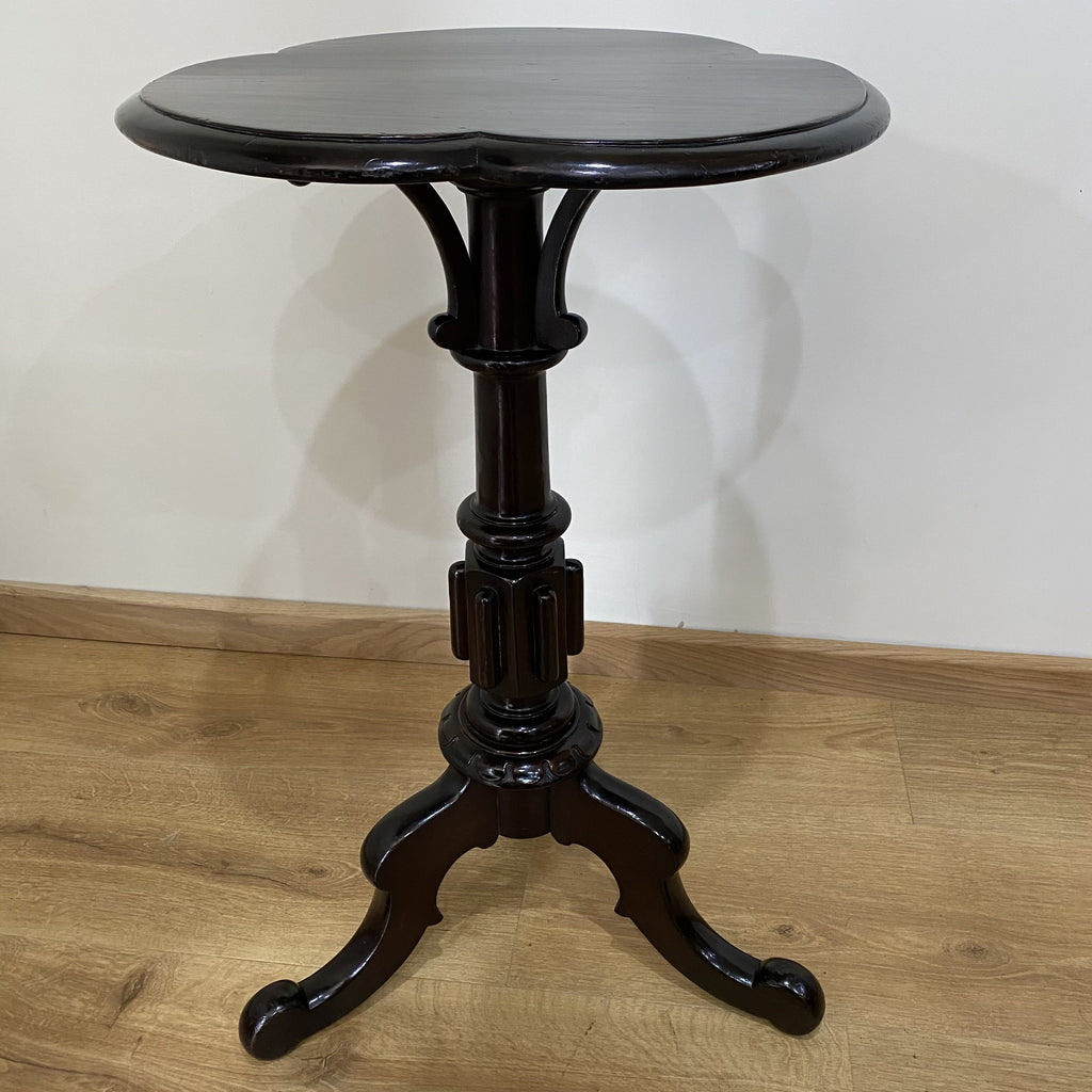 Ebonised Clover Leaf Occasional Table - Victorian Aesthetic Period-Antique Furniture > Occasional Tables-Aesthetic Period-Lowfields Barn Antiques