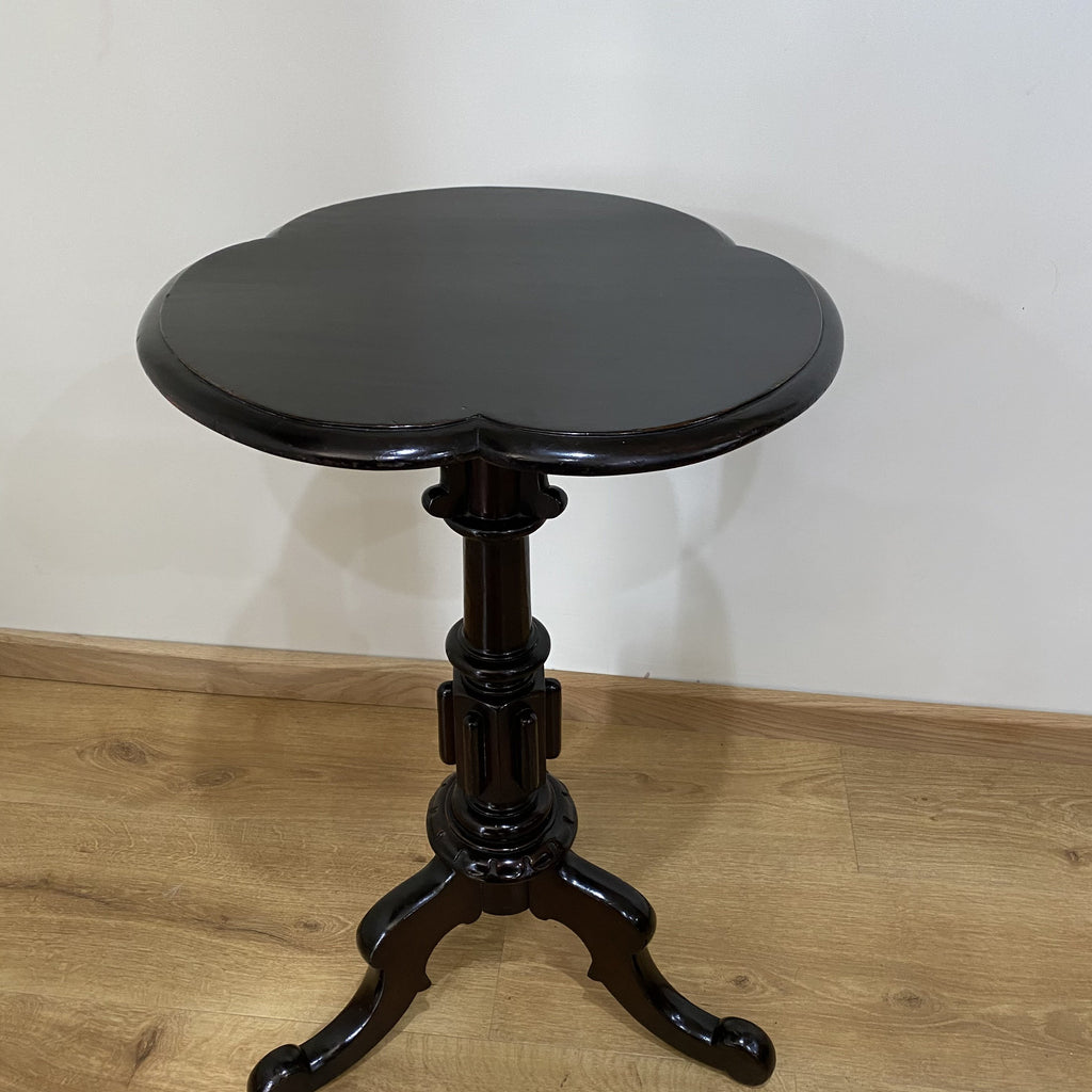 Ebonised Clover Leaf Occasional Table - Victorian Aesthetic Period-Antique Furniture > Occasional Tables-Aesthetic Period-Lowfields Barn Antiques