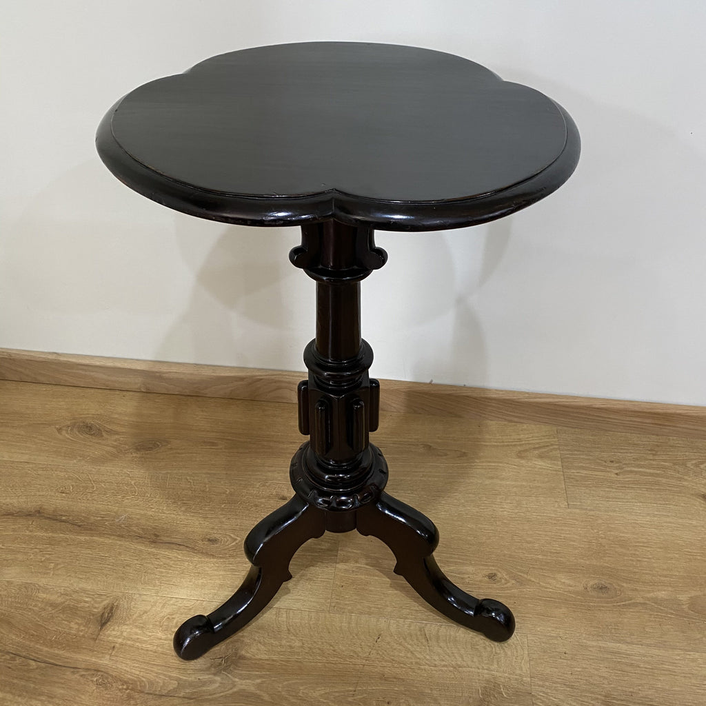 Ebonised Clover Leaf Occasional Table - Victorian Aesthetic Period-Antique Furniture > Occasional Tables-Aesthetic Period-Lowfields Barn Antiques