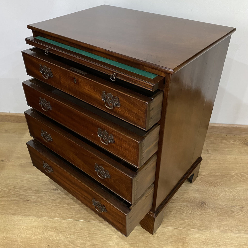 Edwardian Mahogany Four Drawer Chest of Drawers with Brushing Slide-Antique Furniture > Chest of Drawer-Edwardian-Lowfields Barn Antiques