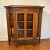 Edwardian Serpentine Walnut Display Cabinet-Antique Furniture > Display Cabinets-Edwardian-Lowfields Barn Antiques