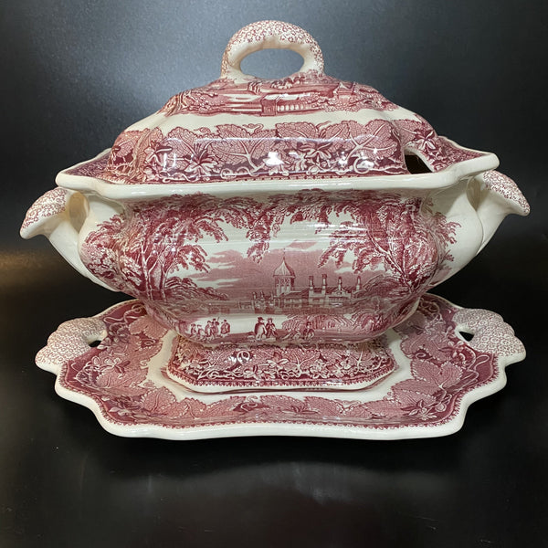 Excellent Quality Masons Ironstone Serving Tureen with Under Plate-Antique Ceramics-Masons-Lowfields Barn Antiques