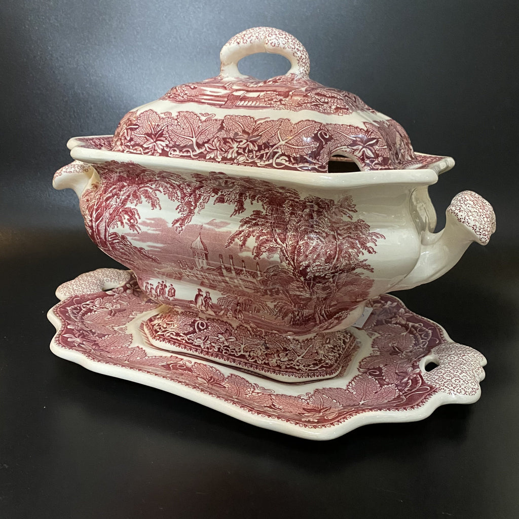 Excellent Quality Masons Ironstone Serving Tureen with Under Plate-Antique Ceramics-Masons-Lowfields Barn Antiques