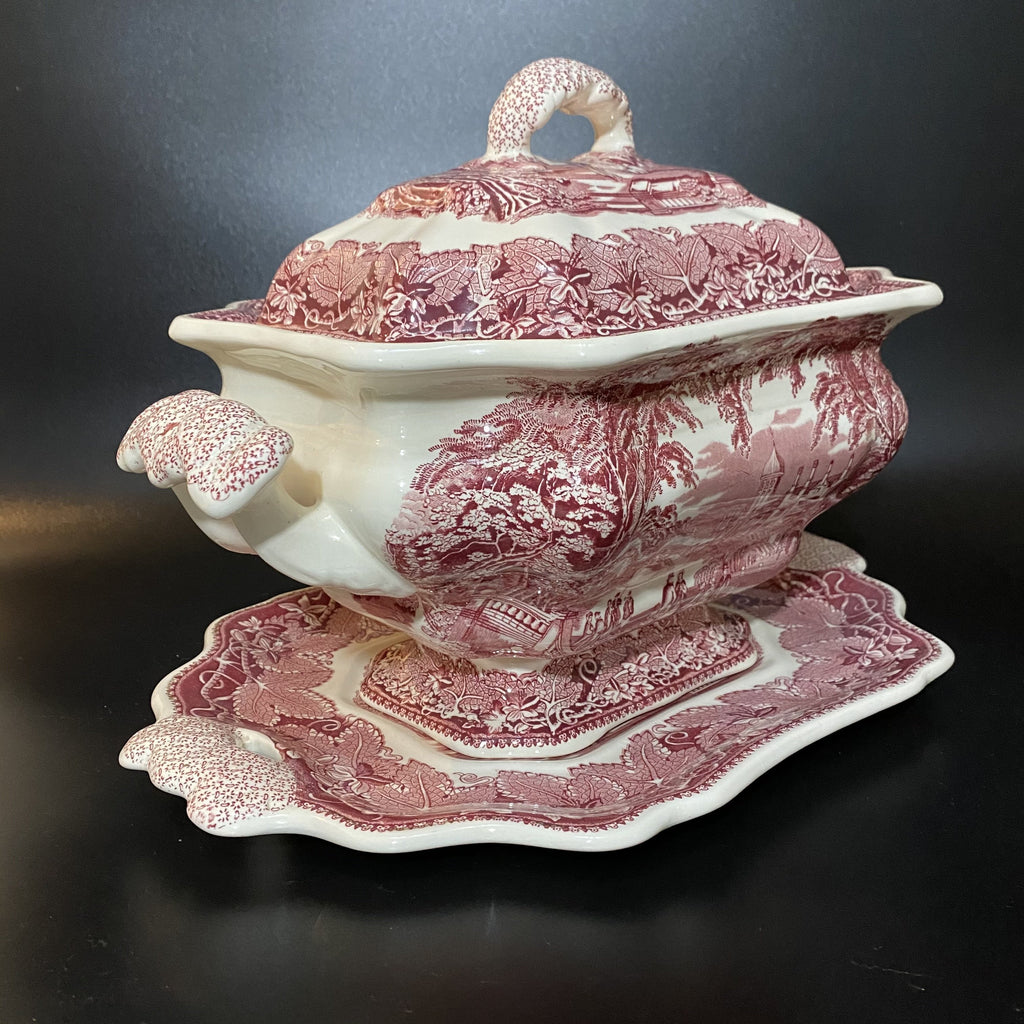 Excellent Quality Masons Ironstone Serving Tureen with Under Plate-Antique Ceramics-Masons-Lowfields Barn Antiques