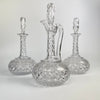 Exceptional Quality Crystal Claret Jug and Decanter Suite Trio-Antique Decanters-Early 20th Century-Lowfields Barn Antiques