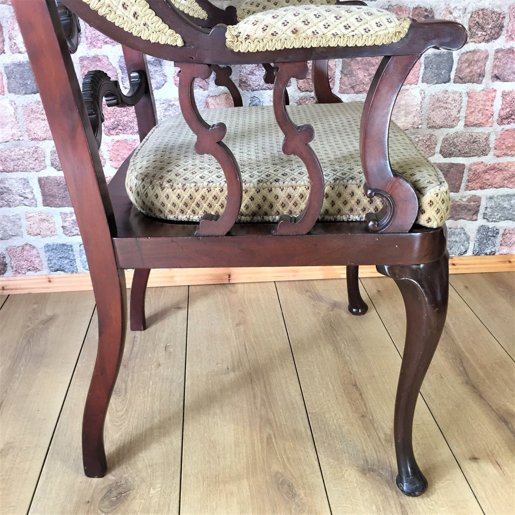 Exceptional Quality Victorian Library or Study Armchair By James Shoolbred and Co-Antique Furniture > Chairs-James Shoolbred and Co London - JAS London-Lowfields Barn Antiques