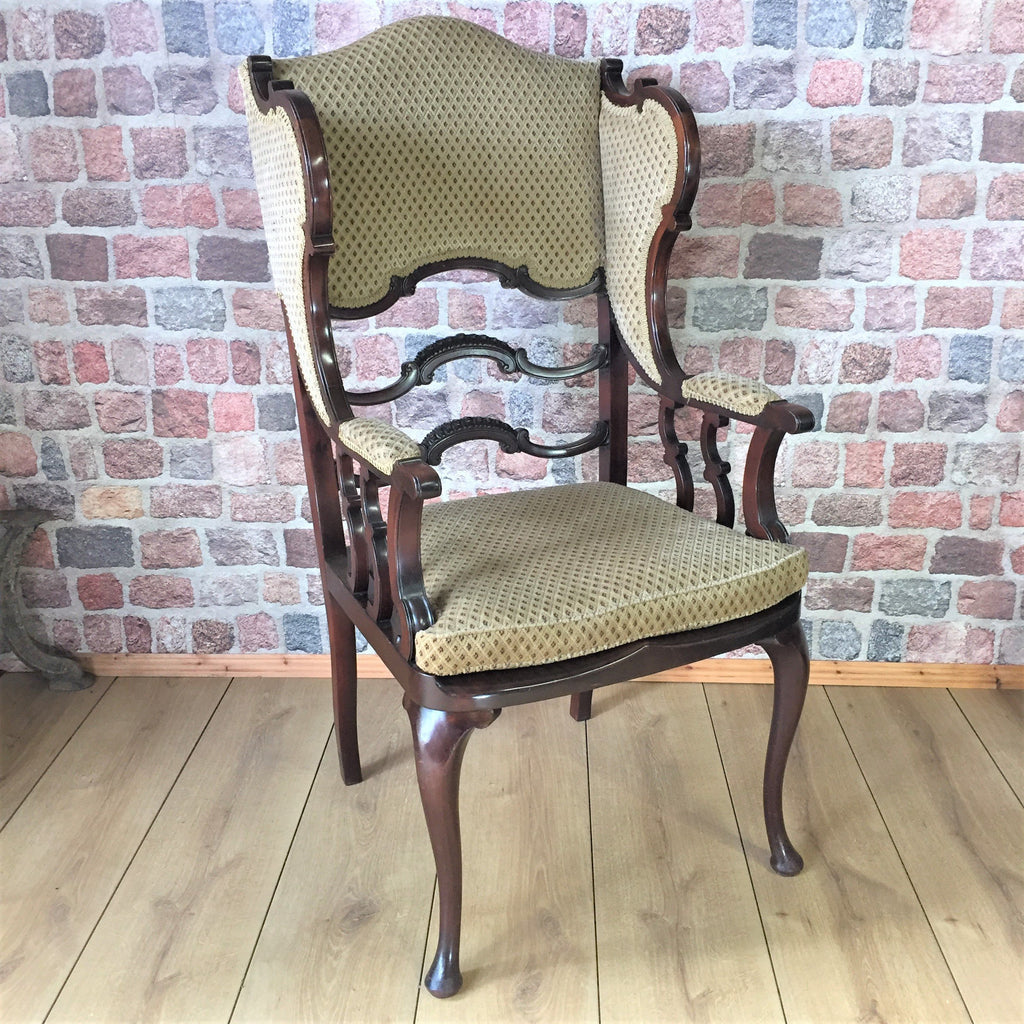 Exceptional Quality Victorian Library or Study Armchair By James Shoolbred and Co-Antique Furniture > Chairs-James Shoolbred and Co London - JAS London-Lowfields Barn Antiques