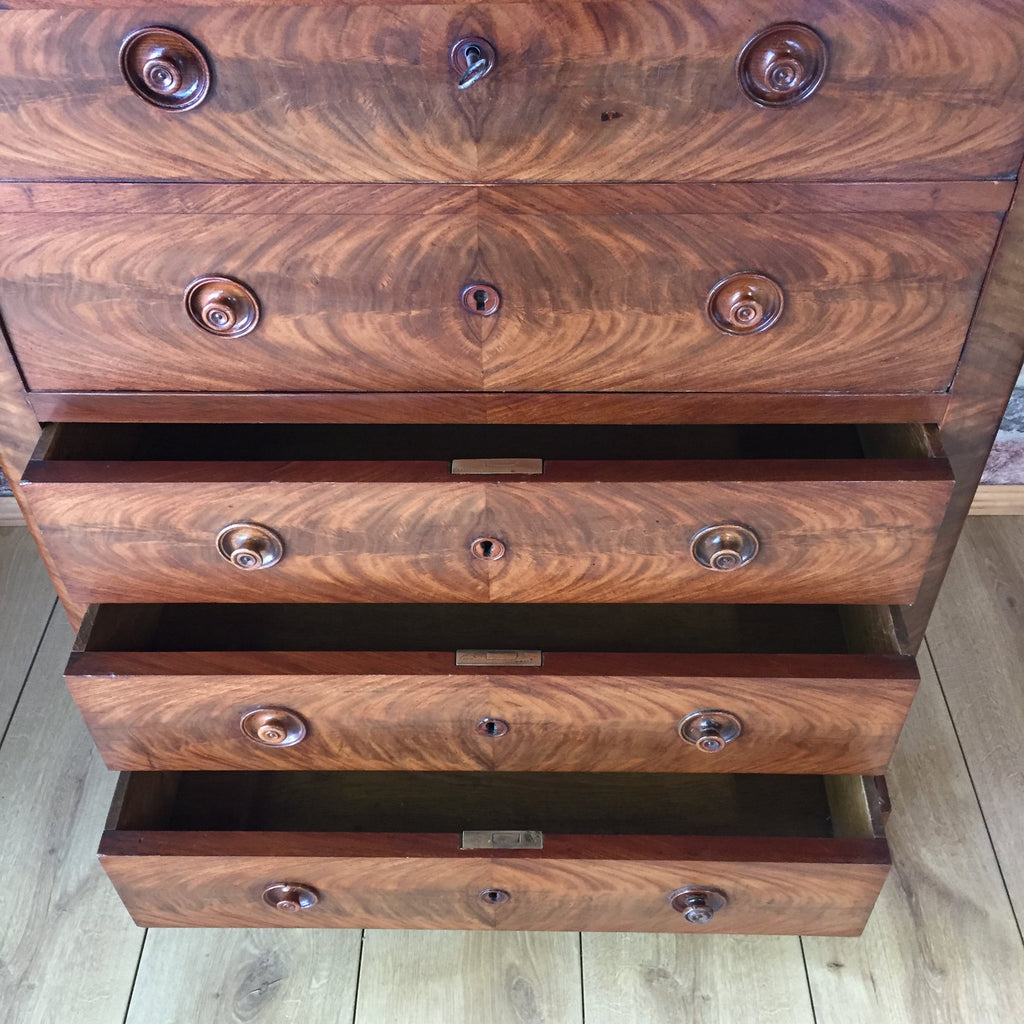 Exceptional Quality Walnut Secretaire Wellington Chest – Tall Chest with Enclosed Desk-Antique Furniture > Chests-19th Century-Lowfields Barn Antiques