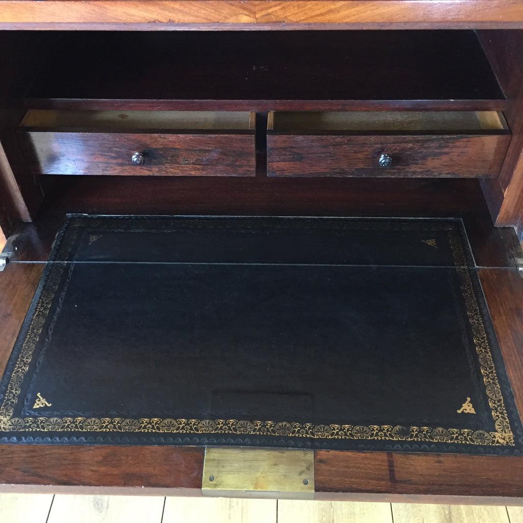 Exceptional Quality Walnut Secretaire Wellington Chest – Tall Chest with Enclosed Desk-Antique Furniture > Chests-19th Century-Lowfields Barn Antiques