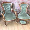Exceptional Quality and Detail Victorian Pair of Parquetry Walnut Chairs-Antique Furniture > Chairs-Victorian-Lowfields Barn Antiques