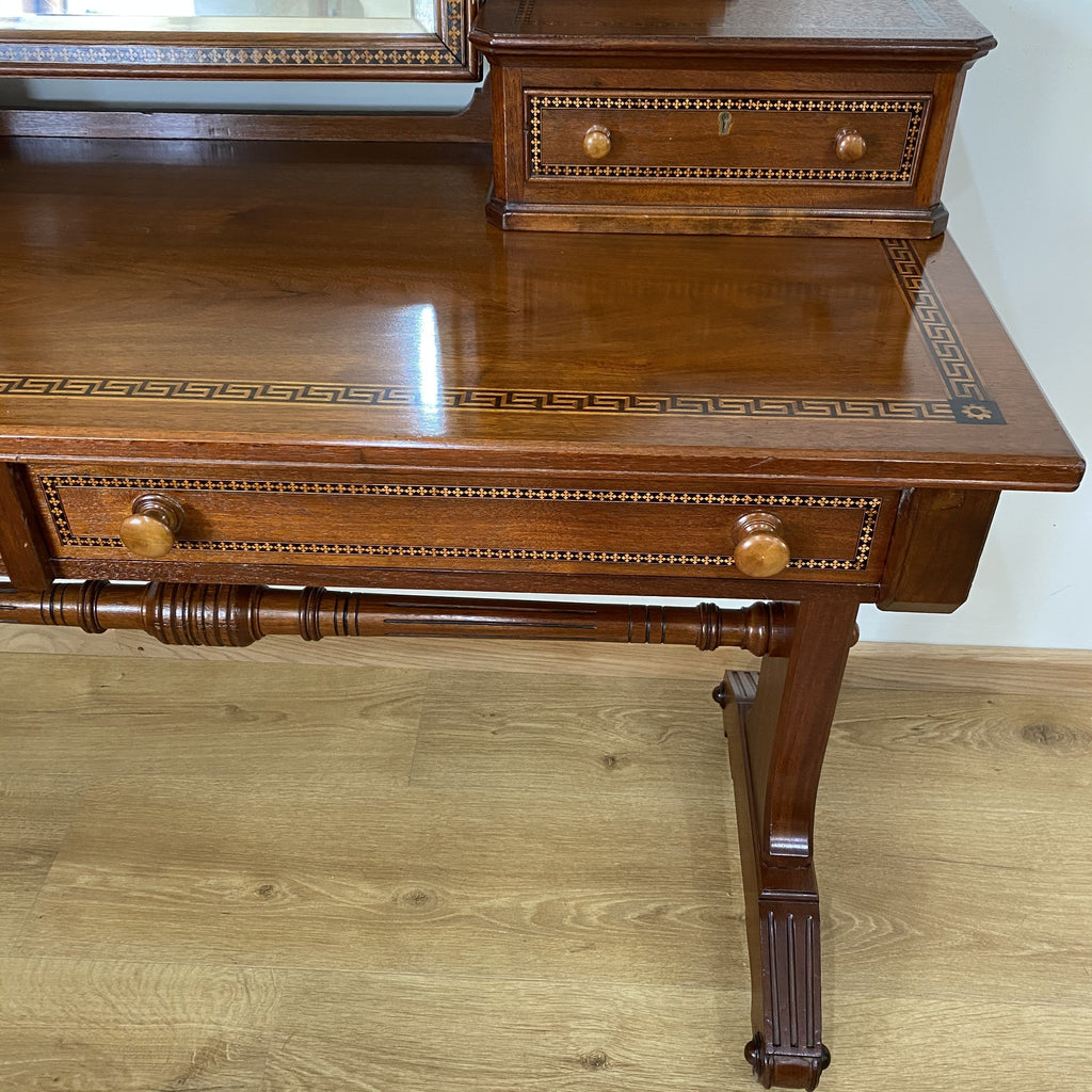 Exhibition Quality Walnut Dressing Table by Lamb of Manchester-Antique Furniture > Dressing Tables-James Lamb of Manchester-Lowfields Barn Antiques