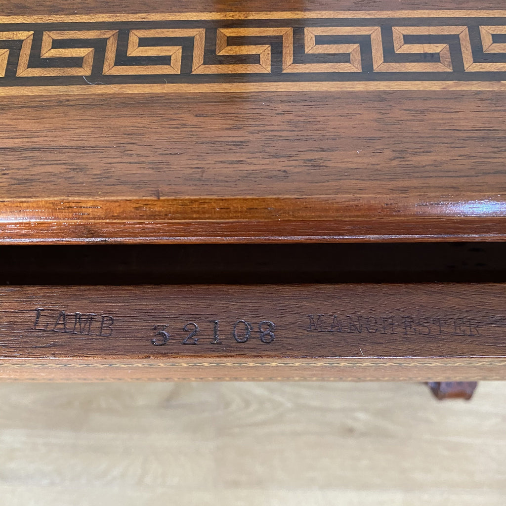 Exhibition Quality Walnut Dressing Table by Lamb of Manchester-Antique Furniture > Dressing Tables-James Lamb of Manchester-Lowfields Barn Antiques