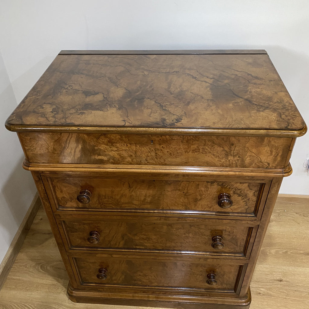 Fine Burr Walnut Chest of Drawers by James Lamb of Manchester-Antique Furniture > Chest of Drawer-James Lamb of Manchester-Lowfields Barn Antiques